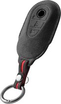 Luxe Alcantara Sleutelcover - Sleutelhoesje Geschikt voor Mercedes 2022 C Klasse / E Klasse / S Klasse / W206 / S350 / C260 / C300 / Etc. - Alcantara Look - Zacht Sleutel Hoesje - Met Hanger - Auto Accessoires