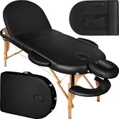 tectake - table de massage ovale, noir, matelas 6 cm, accessoires - 404371