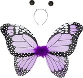 Ensemble d'habillage papillon - ailes/baguette magique/diadème - violet - enfants - accessoires d'habillage de carnaval