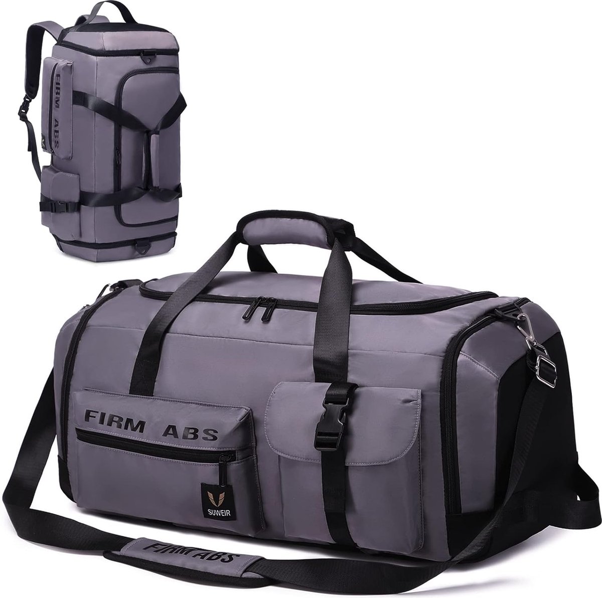 Suweir Grote reistas voor dames en heren, 65 liter, sporttas met schoenenvak en nat droogvak, grote capaciteit, reistas, zwemtas, overnachtingstas voor reizen, sport, fitness, 32L, Reistas