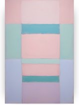 Pastelkleuren abstract - Minimal art canvas schilderij - Schilderij abstractie - Wanddecoratie klassiek - Canvas keuken - Decoratie slaapkamer - 100 x 150 cm 18mm