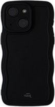 xoxo Wildhearts Wavy case Black telefoonhoesje - Geschikt voor iPhone 15 - Golvend hoesje - Silicone case met golven - Zwart