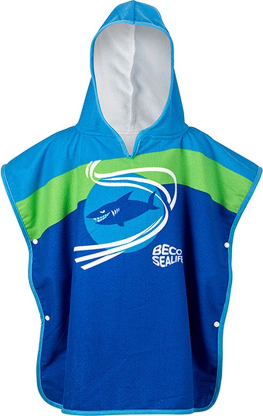 BECO-SEALIFE® poncho voor kinderen - blauw/groen - maat S
