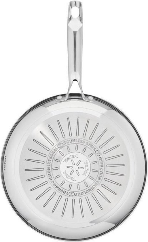 Tefal G732S255 Lot de 2 réchauds 24/28 cm, induction, extérieur inox, intérieur antiadhésif, duetto