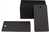 Labels Zwart - 5 x 3 cm. - 100 stuks - stevig karton - met voorgestanst gaatje - prijslabels - cadeaulabels - winkels