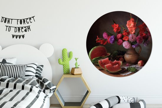 WallCircle - Cercle mural ⌀ 120 - Couleurs - Nature morte - Fruits - Tableaux ronds salon - Plaque murale ronde - Cercle de Décoration murale - Décoration de chambre à l'intérieur - Décoration murale murale cercle mural - Accessoires de maison XXL