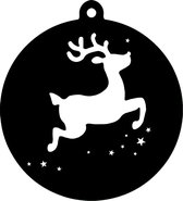 Label2X - Kersthanger Rendier - Zwart - Kerstmis - Kersthanger - Kerst versiering - Kerst decoratie