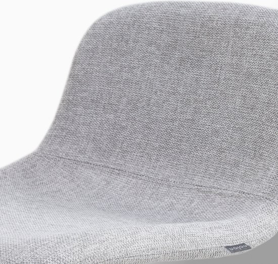 Nolon Nino-Mats Tabourets de bar Set de 2 Gris Clair - Piètement Zwart - Hauteur d'assise 65 cm - Tissu - Pour îlot de Cuisine