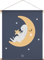 Affiche textile enfant lapin de lune