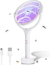5-in-1 Elektrische vliegenmepper - Draaikop 90° verstelbaar - Vliegen vanger - Muggenvanger - Muggenlamp- Oplaadbaar- Draaibaar - Kantelbaar - UV licht -