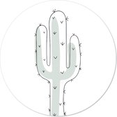 Label2X - Muurcirkel kids cactus - 30 cm - Dibond - Multicolor - Wandcirkel - Rond Schilderij - Muurdecoratie Cirkel - Wandecoratie rond - Decoratie voor woonkamer of slaapkamer