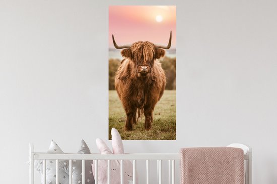 Stickers Stickers muraux - Highlander écossais - Soleil - Ciel - 40x80 cm - Film adhésif