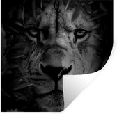 Muurstickers - Sticker Folie - Dieren - Leeuw - Natuur - Zwart - Wit - 100x100 cm - Plakfolie - Muurstickers Kinderkamer - Zelfklevend Behang XXL - Zelfklevend behangpapier - Stickerfolie
