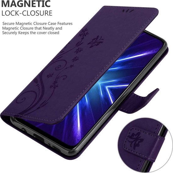 Cadorabo Case for Honor 9X in - Housse de protection à motif floral avec fermeture magnétique, fonction support et fentes pour cartes Book Case Cover Etui