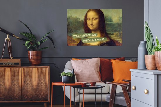 Muurstickers - Sticker Folie - Mona Lisa - Quote - Da Vinci - 90x60 cm - Plakfolie - Muurstickers Kinderkamer - Zelfklevend Behang - Zelfklevend behangpapier - Stickerfolie