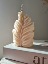 Blad kaars -decoratie kaars- grote sculptuur vorm kaars van natuurlijke vegan 100% soja wax - handgemaakte - 15 branduren