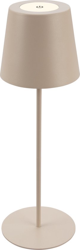 BRILONER - Lampe de table sans fil - tactile - réglable en hauteur - batterie interchangeable - base interchangeable - Ã˜36 x 10,5 cm - Beige
