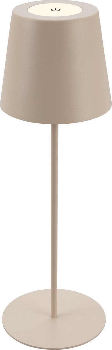 BRILONER - Oplaadbare Tafellamp - snoerloze lamp - met touch dimbaar - voor binne en buiten - in hoogte verstelbaar - 36cm x 10,5 cm - beige