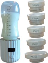 Flessenwarmer - Draagbare Baby Flessenwarmer voor onderweg - Flesverwarmer - Flesvoeding apparaat - 4 Temperatuurniveaus - Draadloos - Inclusief 5 Adapters - USB Oplaadbaar - Wit