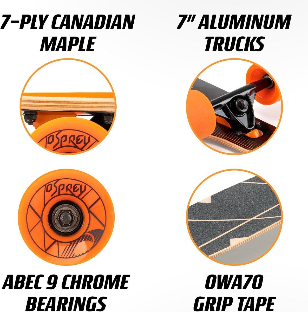 Osprey Nexus 39" Twin Tip Longboard - Drop-Through Trucks - ABEC 9 — afbeelding 6