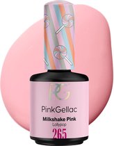 Pink Gellac Glanzende Roze Gel Lak 15ml - Gelnagels Producten - Gel Nails - 15ml - 265 Milkshake Pink