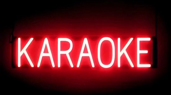 KARAOKE - Lichtreclame Neon LED bord verlicht | SpellBrite | 73 x 16 cm | 6 Dimstanden - 8 Lichtanimaties | Reclamebord neon verlichting