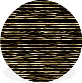 WallCircle - Wandcirkel ⌀ 120 - Patronen - Goud - Zwart - Ronde schilderijen woonkamer - Wandbord rond - Muurdecoratie cirkel - Kamer decoratie binnen - Wanddecoratie muurcirkel - Woonaccessoires XXL