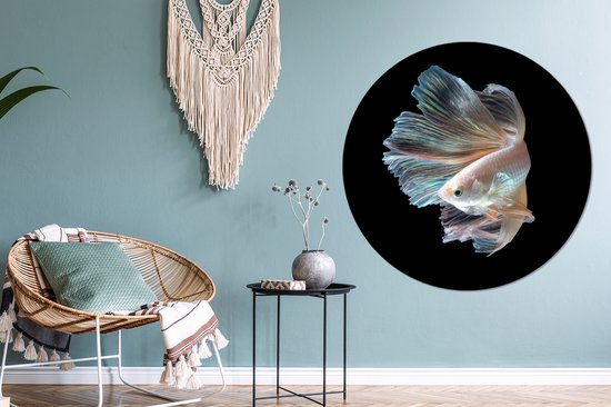 Wall Circle - Wall Circle Indoor - Poisson - Staart - Zwart - ⌀ 120 cm - Décoration murale - Peintures Ronds XXL