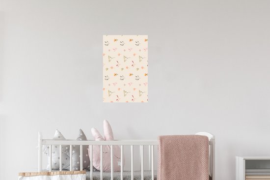 Muurstickers - Sticker Folie - Bloemen - Patroon - Planten - 20x30 cm - Plakfolie - Muurstickers Kinderkamer - Zelfklevend Behang - Zelfklevend behangpapier - Stickerfolie