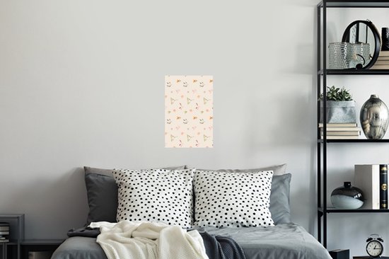 Muurstickers - Sticker Folie - Bloemen - Patroon - Planten - 20x30 cm - Plakfolie - Muurstickers Kinderkamer - Zelfklevend Behang - Zelfklevend behangpapier - Stickerfolie