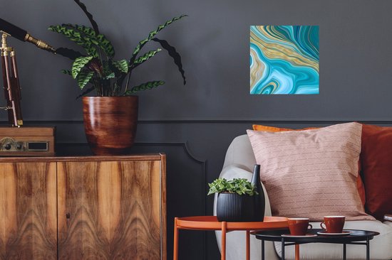 Stickers muraux - Marbre - Vagues - Goud - Motifs - 30x30 cm - Film Adhésif