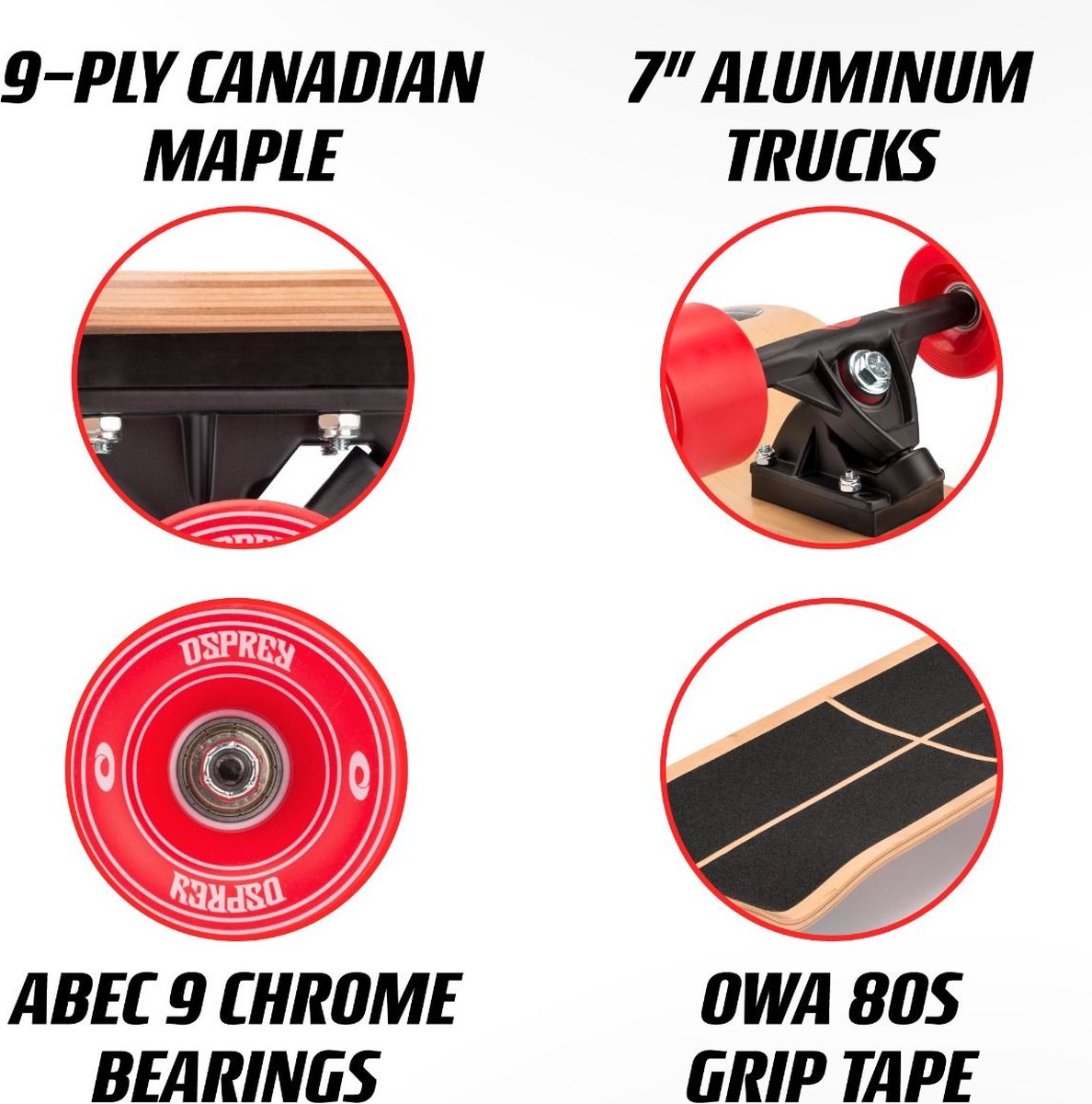 Osprey Cube 41" Twin Tip Longboard - ABEC 9 — afbeelding 6