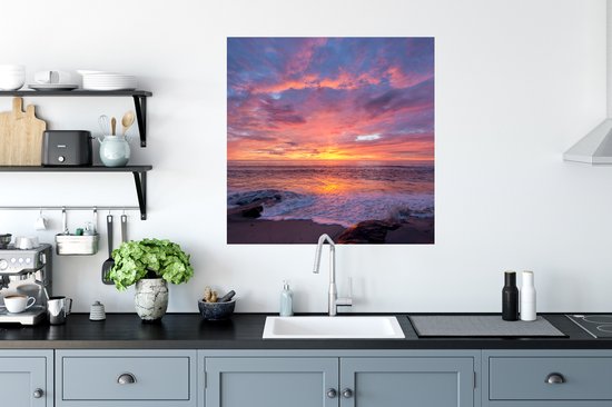 Stickers Stickers muraux - Plage - Mer - Coucher de soleil - 80x80 cm - Film adhésif