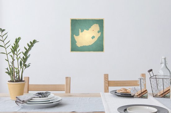 Stickers muraux - Film autocollant - Illustration de Afrique du Sud sur un vieux papier - 30x30 cm - Film adhésif - Stickers muraux Chambre d'enfant - Papier peint autocollant