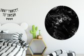 WallCircle - Wandcirkel ⌀ 150 - Close-up octopus op zwarte achtergrond in zwart-wit - Ronde schilderijen woonkamer - Wandbord rond - Muurdecoratie cirkel - Kamer decoratie binnen - Wanddecoratie muurcirkel - Woonaccessoires