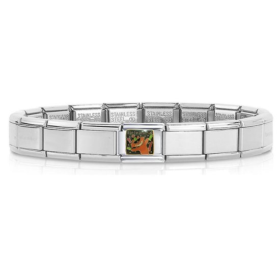Schakel Bedel Charm - Party Animal - plus armband - 9mm - Geschikt voor Nomination armband - Italiaanse Schakelarmband - Luxury Crystal