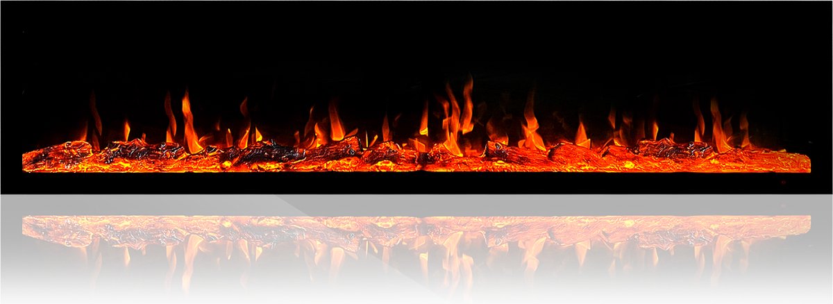 Dutch Fires Evoke Slimline 72 Elektrische Sfeerhaard – 183 x 43 cm Inbouwhaard – SMART LED Vlameffect – ARS Glas – Cinewall & Wandmontage – Inclusief Afstandsbediening – Zwart