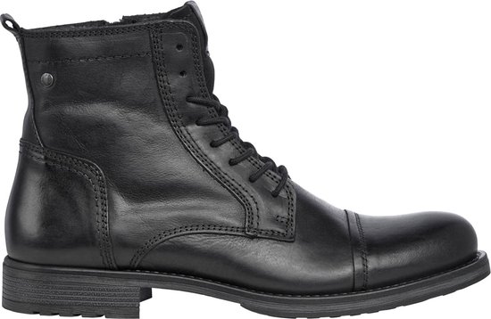 Jack & Jones - Heren Veterschoenen Russel Leather Boot - Zwart