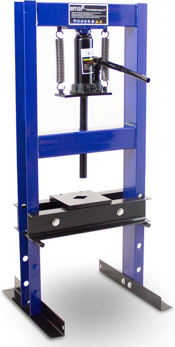 Bituxx Hydraulische Werkplaatspers / Raamwerkpers - 96 x 42 x 40 cm - 6 Ton - Blauw