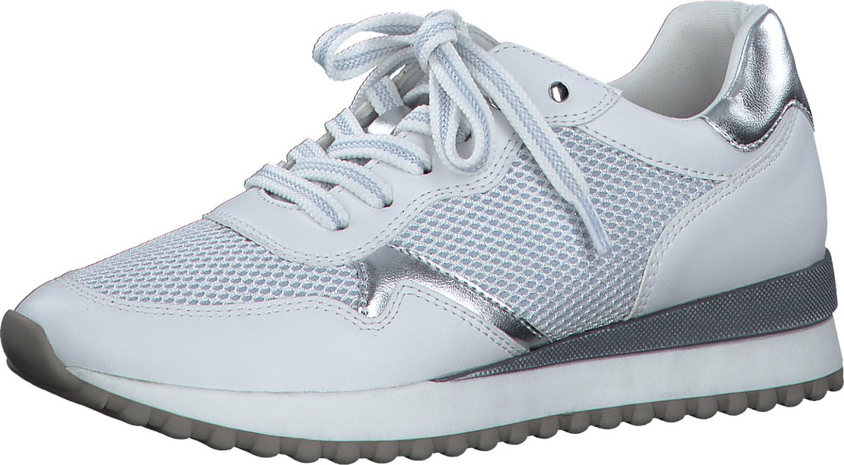 Marco Tozzi MT Soft Lining + Feel Me removable insole Dames Sneaker WHITE LIGHT BLUE