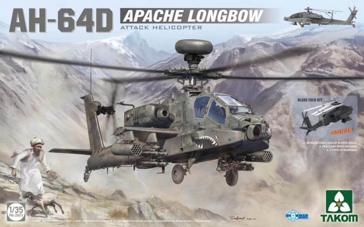 Takom Modelbouwpakket Helikopters - 2601 AH-64D Apache Longbow - Attack Helicopter Plastic - 1:35 - Modelbouw