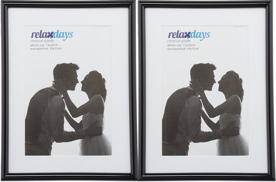 cadre photo relaxdays 15x20 cm - passe partout - cadre photo - cadre - cadre à langer - set noir