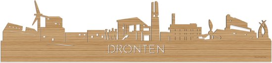 Skyline Dronten Bamboe hout - 100 cm - Woondecoratie - Wanddecoratie - Meer steden beschikbaar - Woonkamer idee - City Art - Steden kunst - Cadeau voor hem - Cadeau voor haar - Jubileum - Trouwerij - WoodWideCities