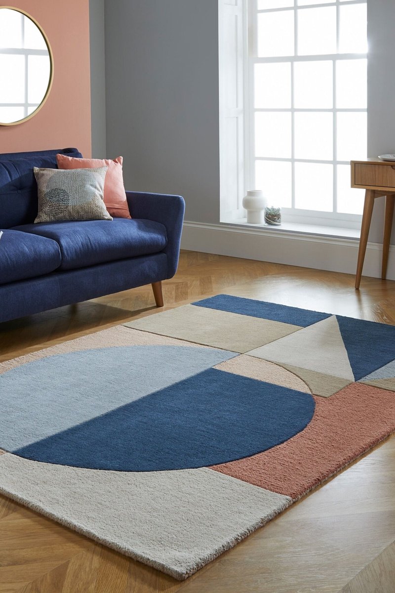 Flycarpets Esre Modern Laagpolig - 100% Wol - Geo Vloerkleed - Multi - 200x290 cm
