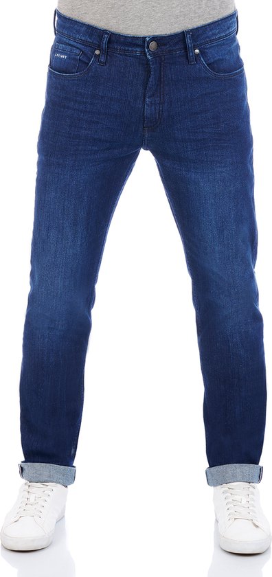 DENIMFY Heren Jeans Broeken DFMiro regular/straight Fit Blauw 31W / 32L Volwassenen Denim Jeansbroek