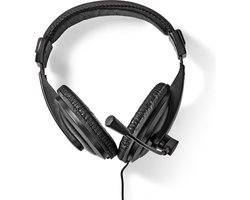 Nedis PC-Headset - Over-Ear - Stereo - 1x 3.5 mm / 2x 3.5 mm - Inklapbare Microfoon - Zwart