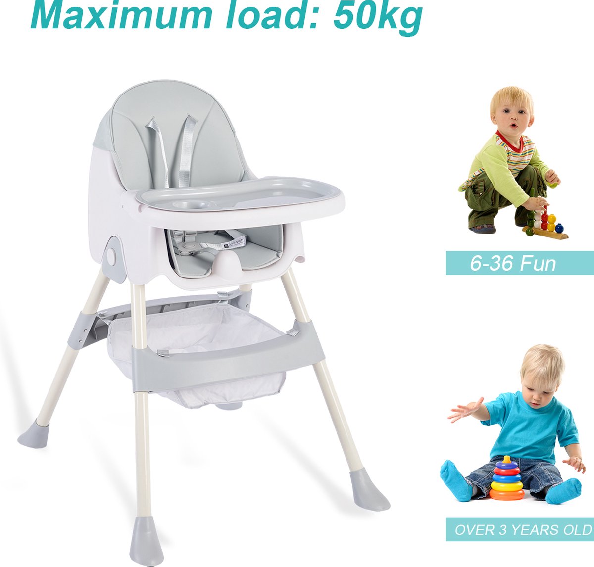 KIKIDO - Opvouwbare Baby Eetstoel thumbnail 2