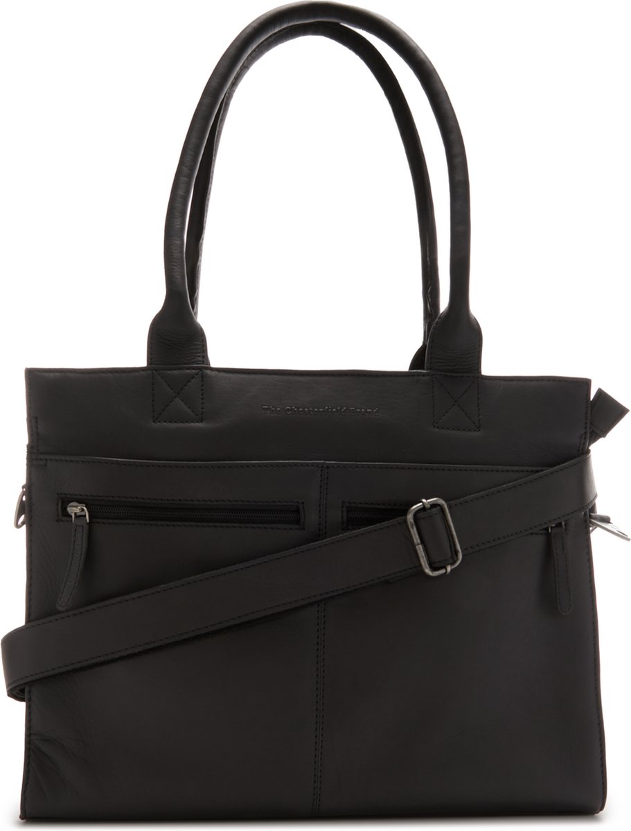 The Chesterfield Brand Leren Schoudertas Elody Shopper Black Zwart