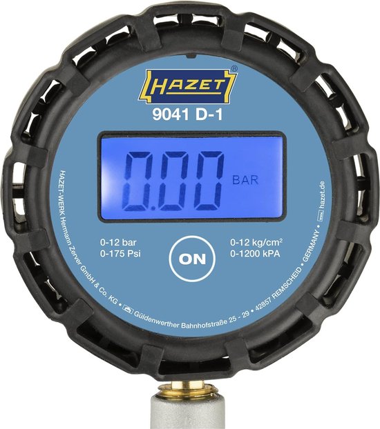 Professionele digitale luchtdrukmeter met gepatenteerde aansluiting, luchtdrukmeter, bandenspanningsmeter, meetinstrument, luchtdruk, bandenluchtdruk, RACEFOXX