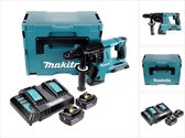 Makita DHR CTJ accuklopboormachine 36 V ( 2x 18 V ) 3.0 J SDS-plus + 2x accu 5.0 Ah + dubbele lader + Makpac